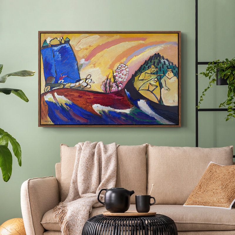 "Peinture avec troïka", toile de Wassily Kandinsky, 24 po x 36 po, Noyer