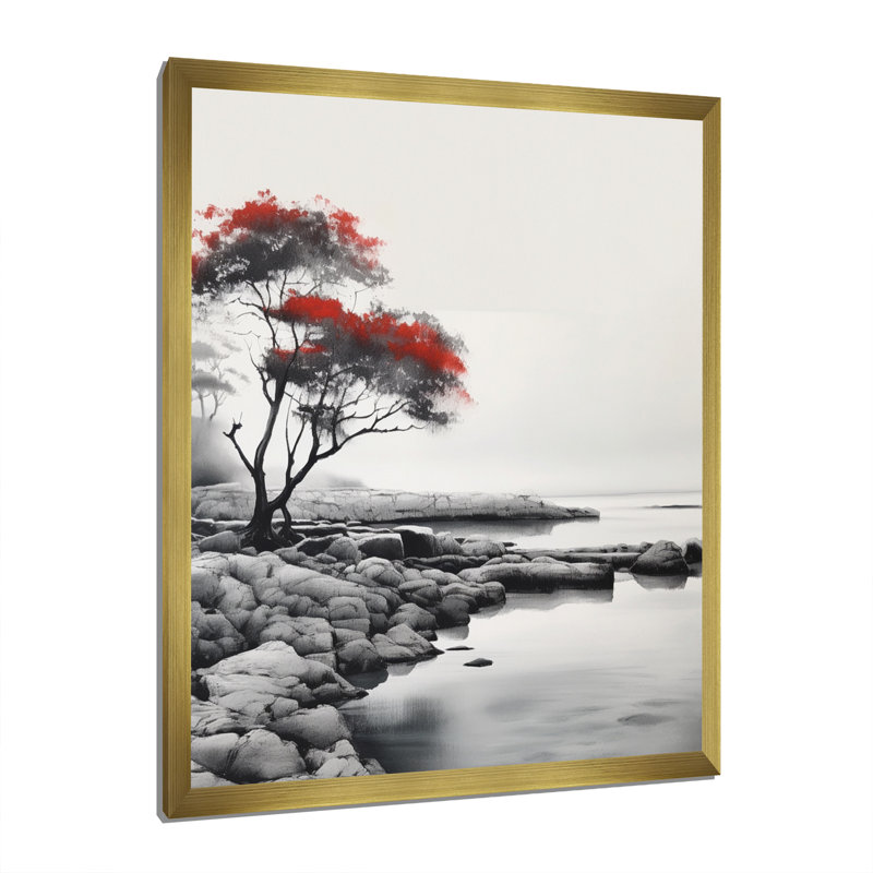 «Coastal Whispers II», reproduction sur toile, H 40 po x l 30 po x P 1,5 po, Cadre doré à une seule photo