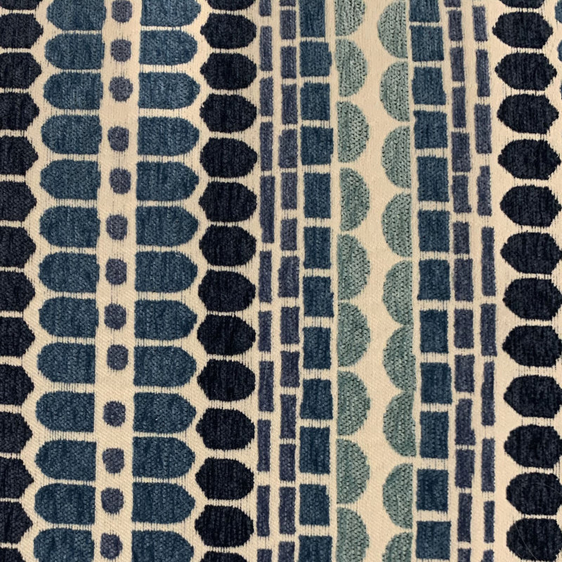 Oreiller géométrique Harmony, 22 po x 22 po, bleu