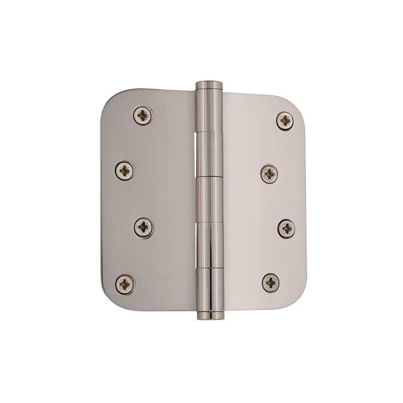 4'' x 4'' Brass Butt Bearing Hinge, Polished Nickel
