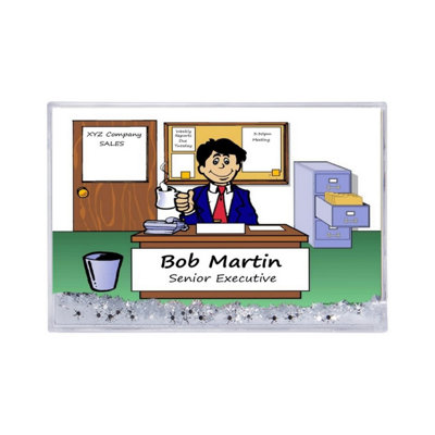 Personalized Office - Male MINI Snow Globe Frame Gift
