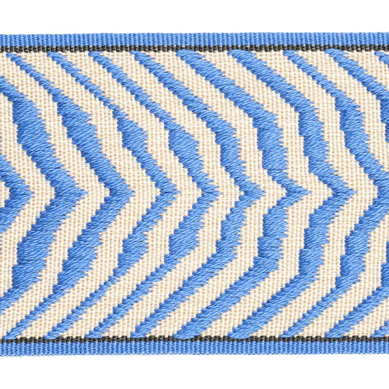 Schumacher x Neisha Crosland Arcure Ripple Tape, Blue/Ivory