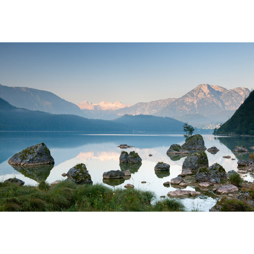 Altausseer See mit Gletscher Dachstein von 4Fr - Leinwanddrucke auf Leinwand