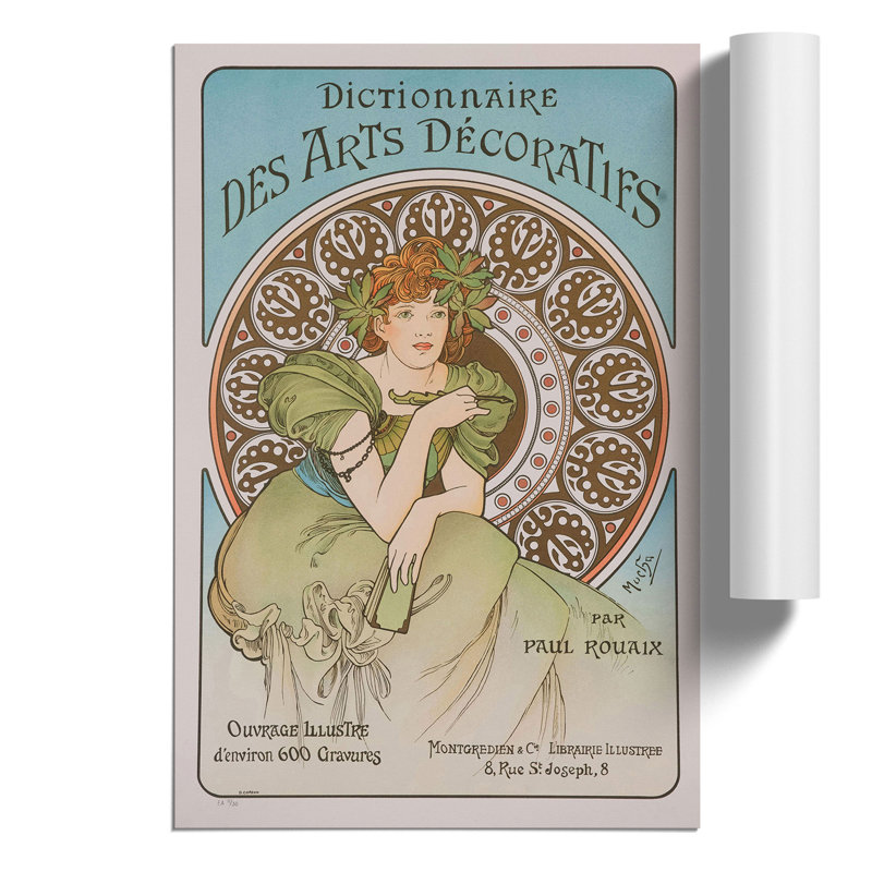 Decorative Arts by Alphonse Mucha - No Frame Painting, 30cm H x 21cm W x 0.1cm D
