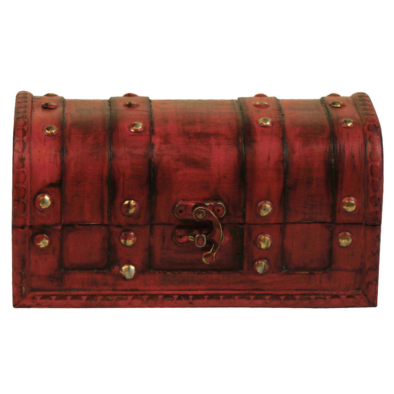 Wooden Decorative Trunk, Red