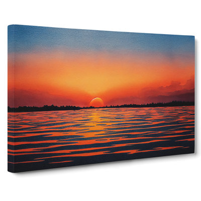 Brave Sunset Seascape - Wrapped Canvas