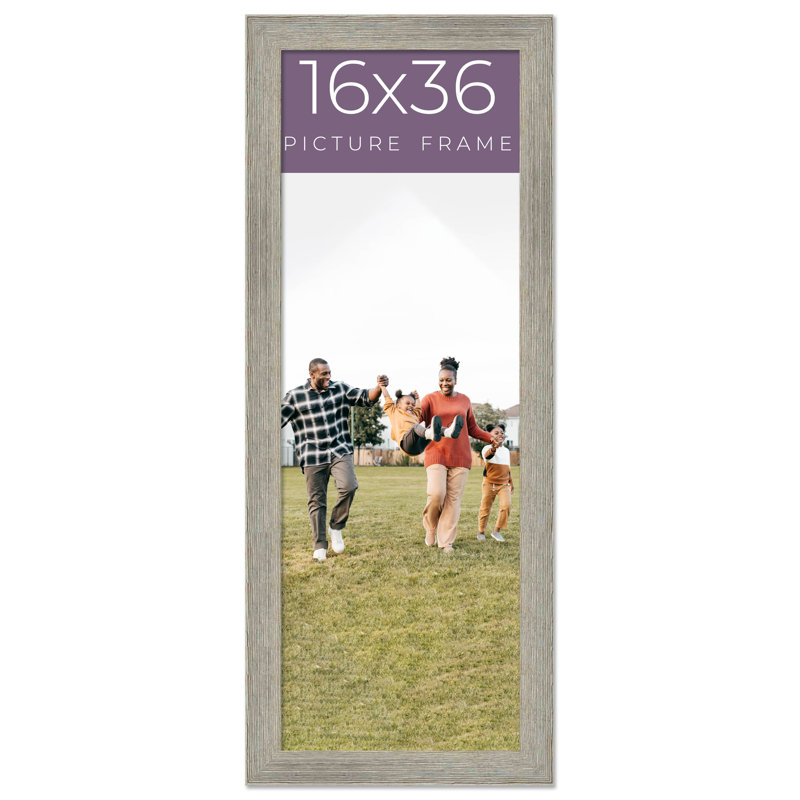 Cadre photo en bois massif Matiza, Gris, 16 po x 36 po