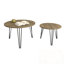 Ensemble de 2 tables basses rondes gigognes avec pieds en métal-1789333766