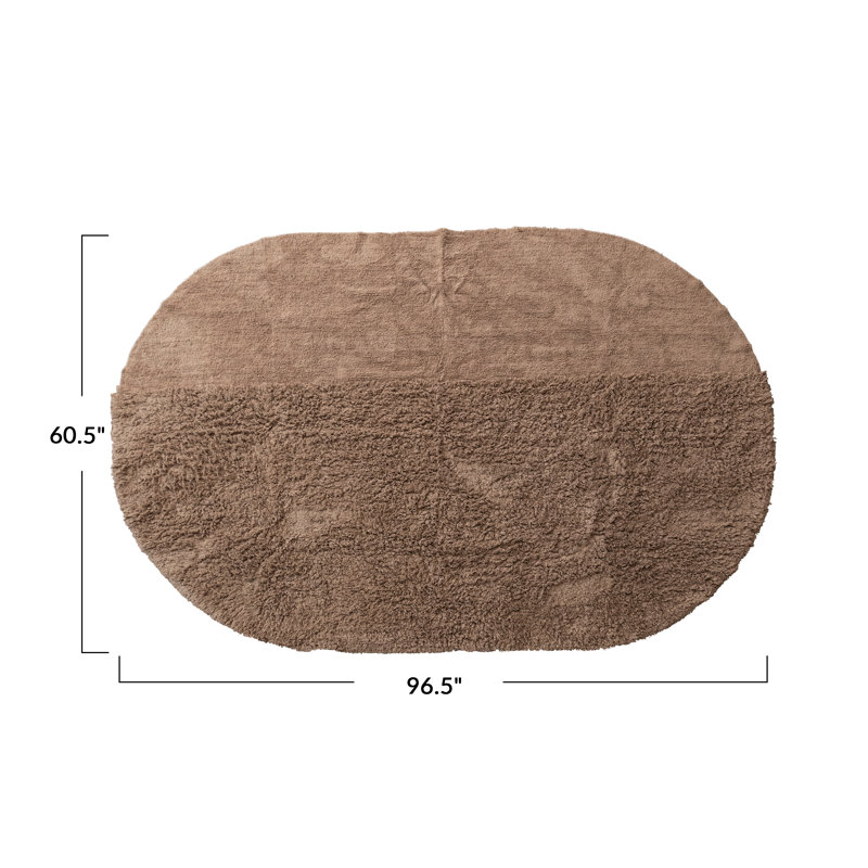 Modern Oval Cotton Tufted Rug