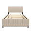 Lit plateforme double en velours avec lit gigogne simple-287142800