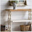 Console Anick 35,40, table d'entrée, table Hoyer avec tablette en bois 