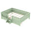 Grand lit en bois pour enfants avec bibliothèque intégrée, tiroirs de rangement, escalier de sécurité et garde-corps, vert-1595127130-1595127141