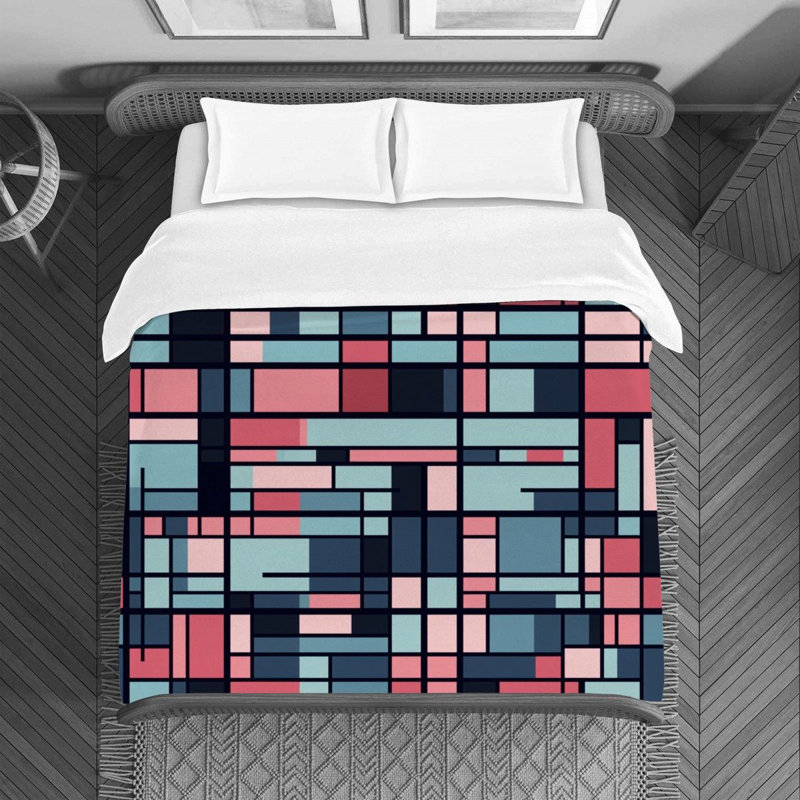 Polyester Geometric Shapes Duvet Cover, Twin Duvet Cover