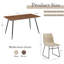 Ensemble de salle à manger 5 pièces avec plateau rectangulaire en bois et 4 chaises d'appoint rembourrées-4417068-4417065