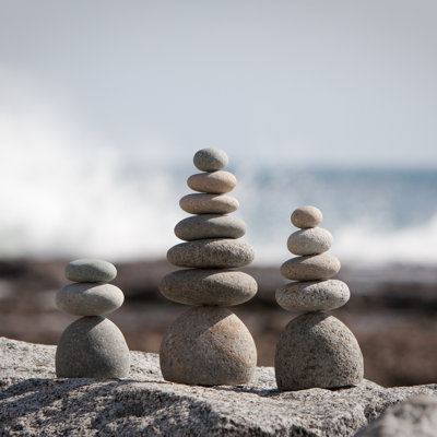 Ensemble de pierres de jardin 3 pièces Chacra Rock Cairn