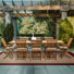 8 - Person Teak Wood Patio Dining Set with Rectangular Table , Cushions Included