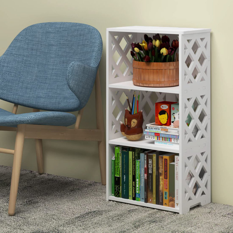 Four-Shelf Compact Bookcase With Open Shelves, Ideal Small Bookcase For Small Spaces - White