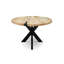 Mayhill Oak Oval Solid Wood Top Metal Base Dining Table