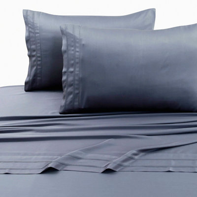 Rayon From BambooLux 300 Thread Count Rayon Pillow Set - Steel Grey - Pack of 2 - Hypoallergenic, Cooling, Breathable, Standard Size - Eco-Friendly Fibers