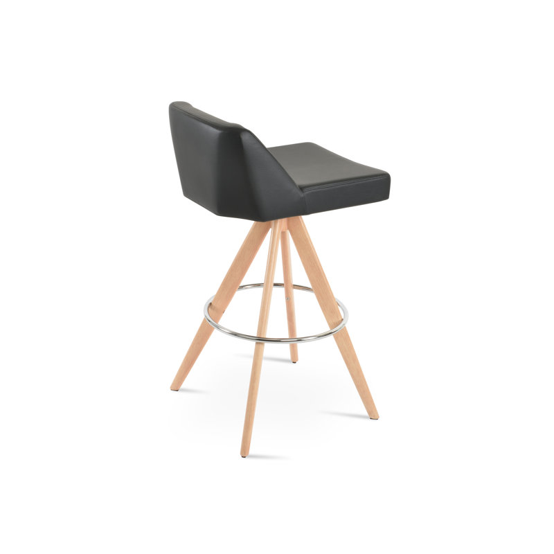 Tabouret Prisma Pyramid, Naturel, Noir, Tabouret de comptoir (siège d'une hauteur de 25 p