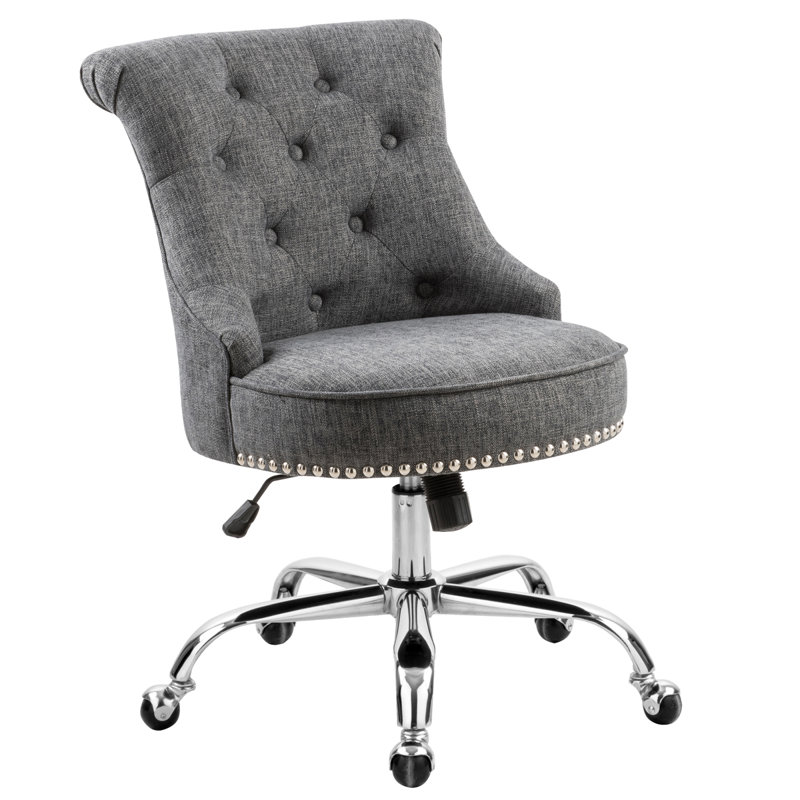 Brayden Studio Muskell Twill and Polyurethane Executive Chair, Choarcoal