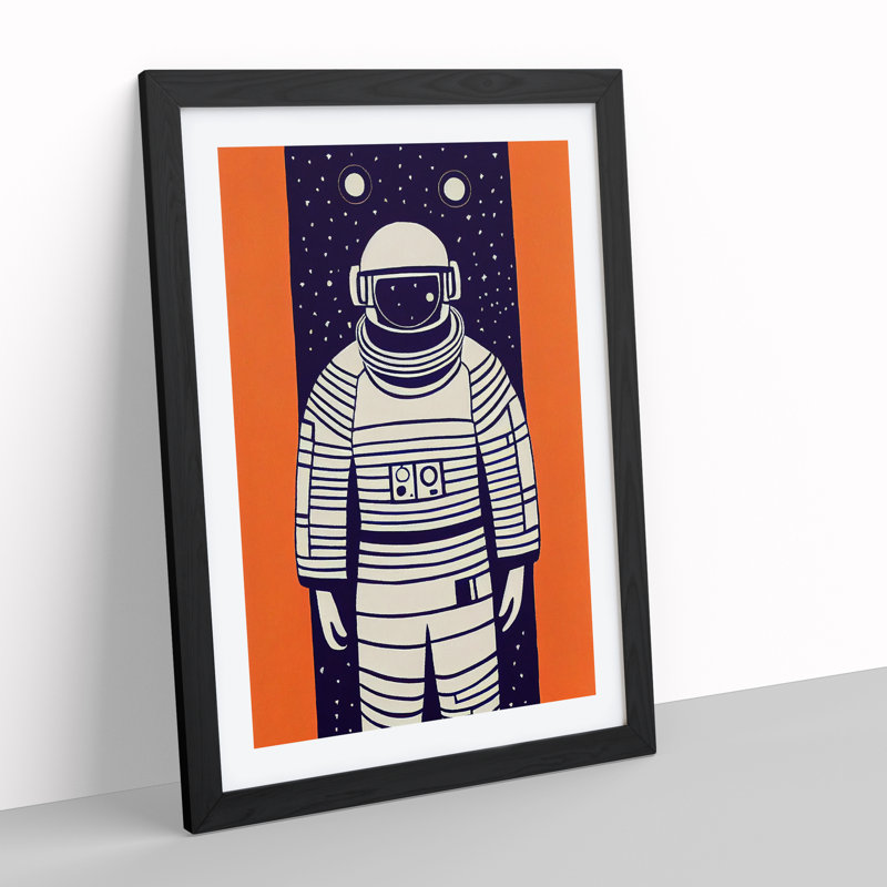 Astronaut Pop Art No.7 - Single Picture Frame Print, Black Framed, 34cm H x 25cm W x 2cm D