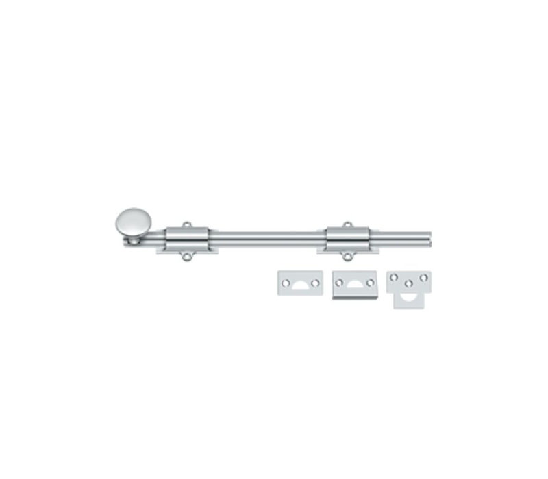 Boulon de surface 12 po Deltana 12SB26; robuste; finition chrome brillant, Chrome brillant