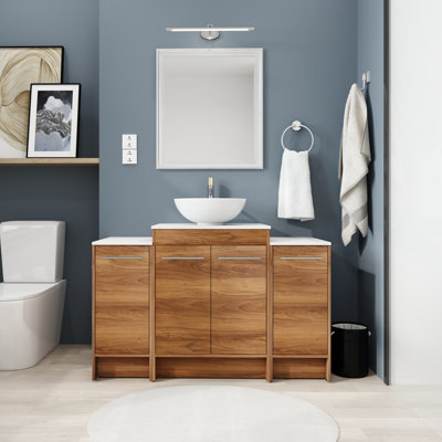 Meuble-lavabo autoportant simple 47,2 po avec plateau en céramique Anusca