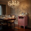 Ensemble de table de chevet 18 po à 2 tiroirs cannelés 18 po, rose moderne avec rangement