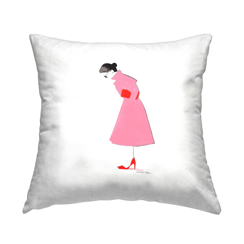 Coussin Stupell Industries Pink Glam Fashionista