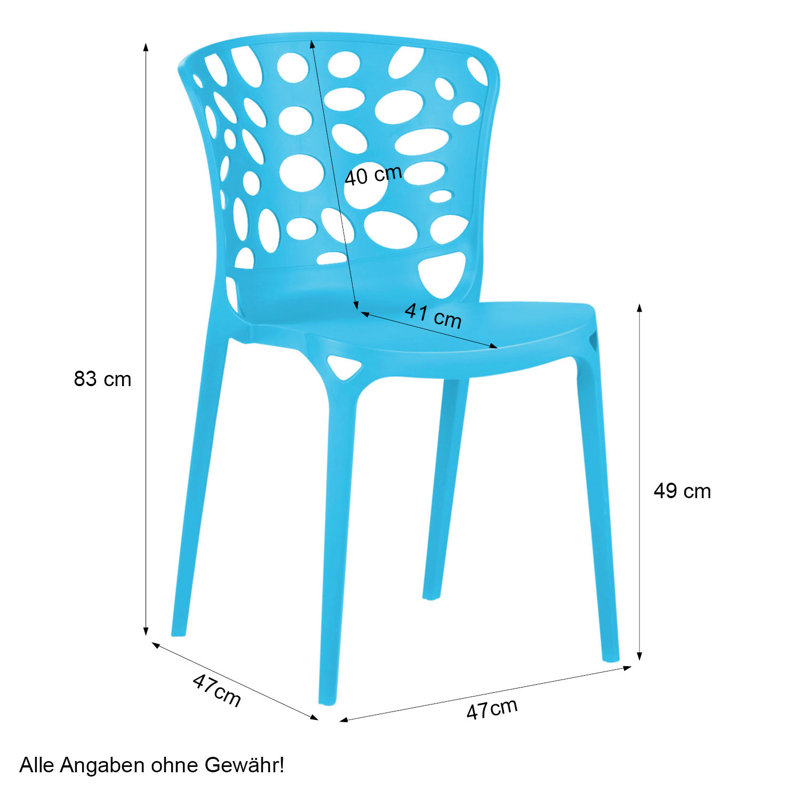 Haruki Stacking Patio Dining Side Chair, Blue