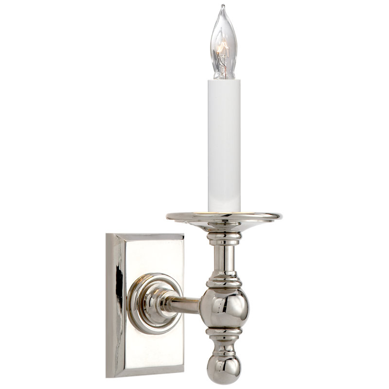 Chapman & Myers Single Library Classic Sconce, Polished Nickel