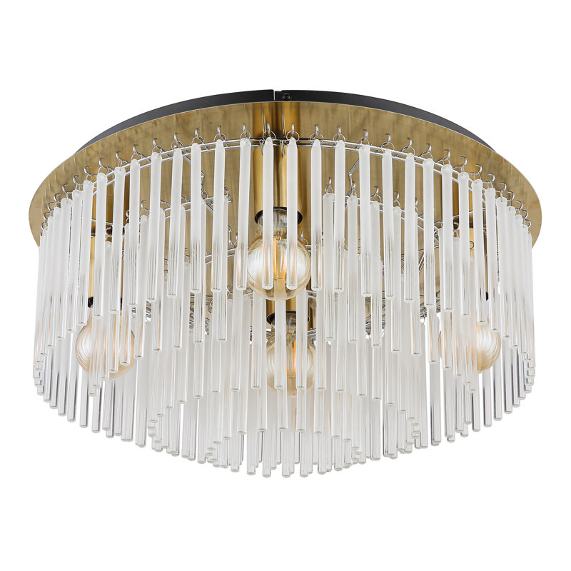 Glass Flush Mount, Gold colours