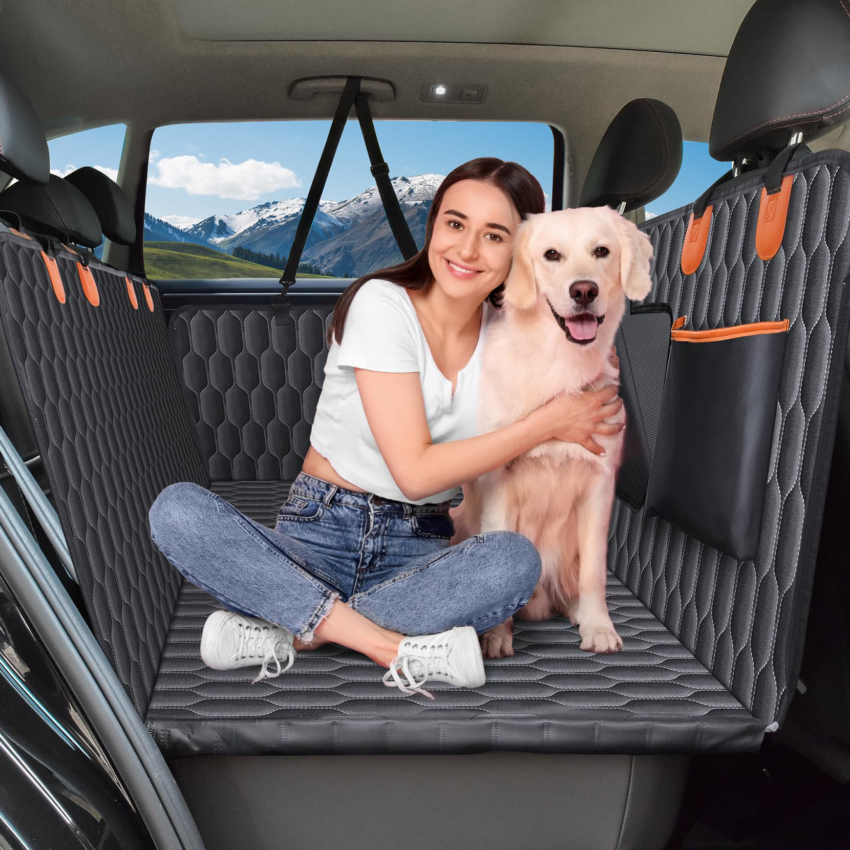 Chumajor XL Back Seat Extender For Dogs-Supports 400lb,Waterproof Dog