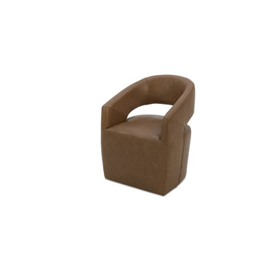 Barrow Rolling Dining Chair Tan Leather