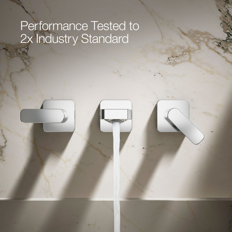 Parallel Wall-Mount Bathroom Sink Faucet Trim, Polished Chrome