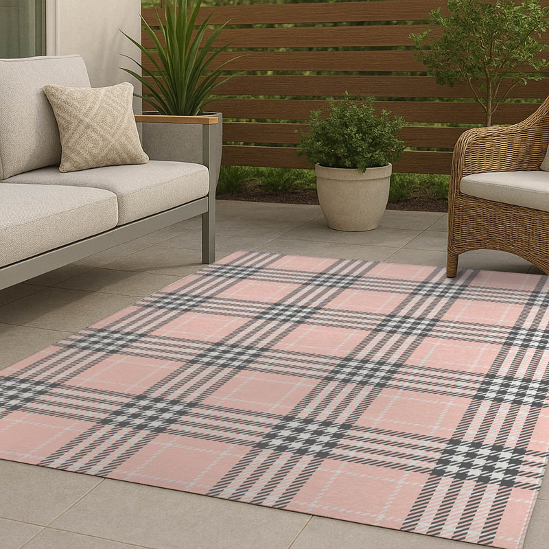 Tapis d'extérieur antidérapant à carreaux Christopher, Rectangulaire 8 pi x 10 pi