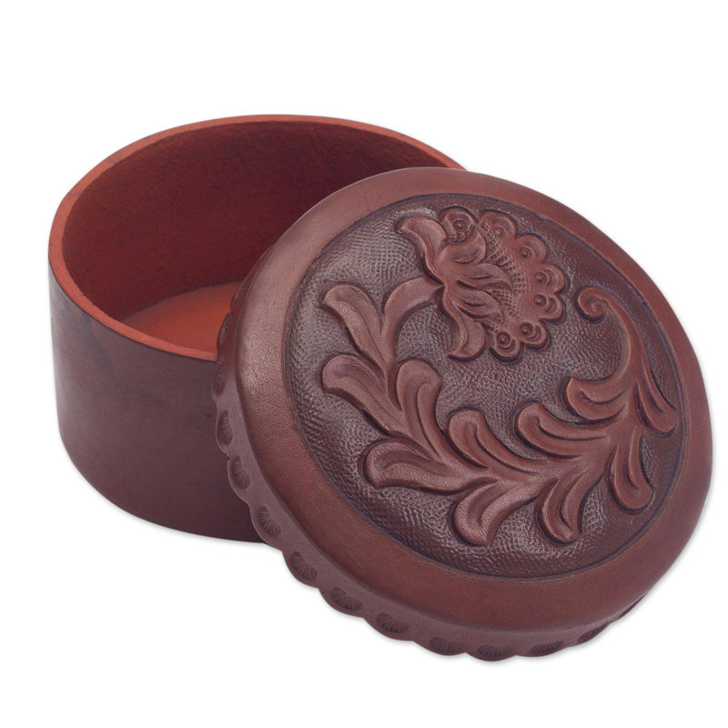 Boîte à bijoux en cuir Andine Thistle