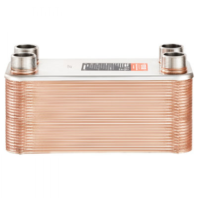 Heat Exchanger, 50 Plates Brazed Plate Heat Exchanger, Copper/316L Stainless Steel Water To Water Heat Exchanger For Floor Heating, Water Heating, Snow Melting, Beer Cooling