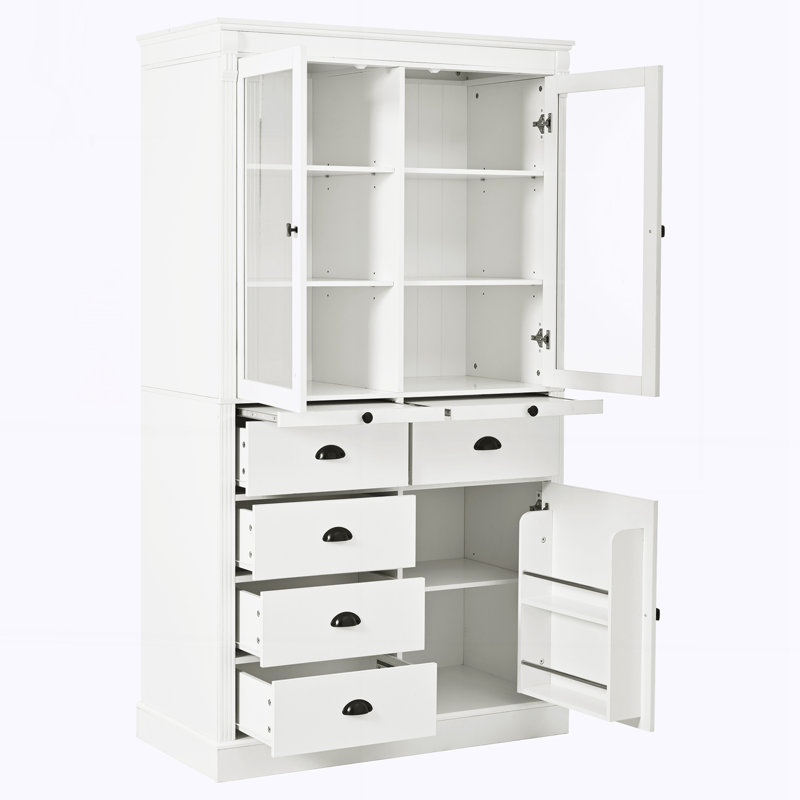 Vitrine avec portes vitrées, Blanc
