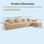 Canapé modulaire modulaire en L à 4 places sans os, canapé modulaire Cloud avec assise profonde, canapé modulaire moderne à 4 places avec coussins décoratifs et 1 repose-pieds mobile, tissu en velours côtelé-320966934