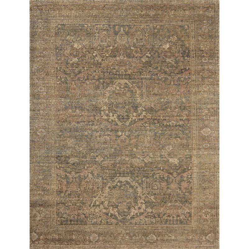 Tapis minuit / écorce Magnolia Home par Joanna Gaines x Loloi Oakley, 9 pi 3 po x 13 pi