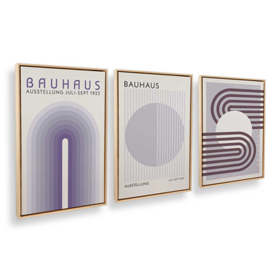 Lilac Bauhaus Trio, Set of 3 Prints