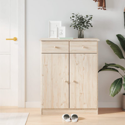 4 Pair Solid Wood Shoe Storage Cabinet