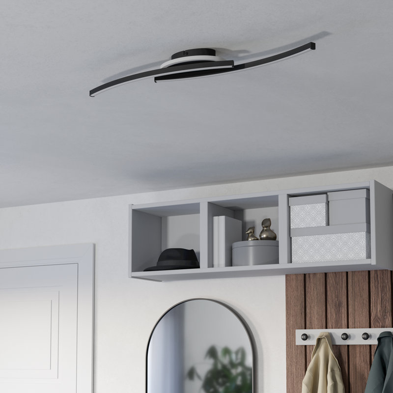 Hegg Plastic LED Semi Flush Mount, Matte Black