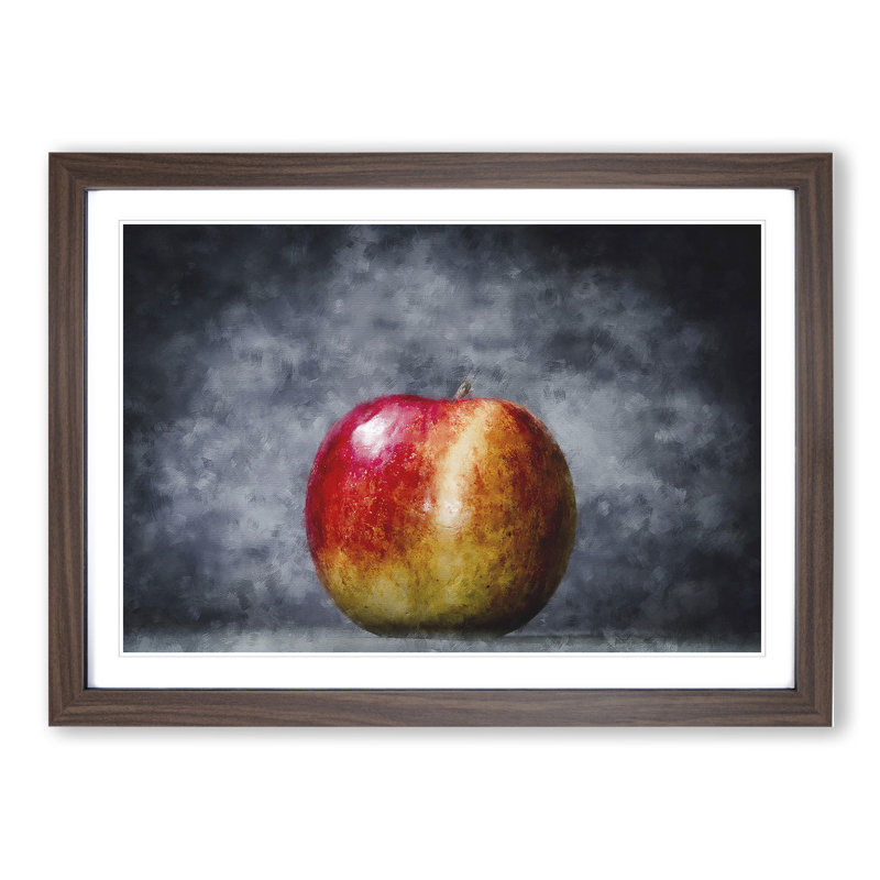 Apple Fruit - Picture Frame Painting, Walnut Framed, 48cm H x 65cm W x 2cm D
