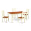 Ensemble de table de salle à manger 5 pièces comprenant une table de cuisine rectangulaire avec rallonge papillon et 4 chaises de salle à manger, babeurre et cerise-283478346-283478391-346647087