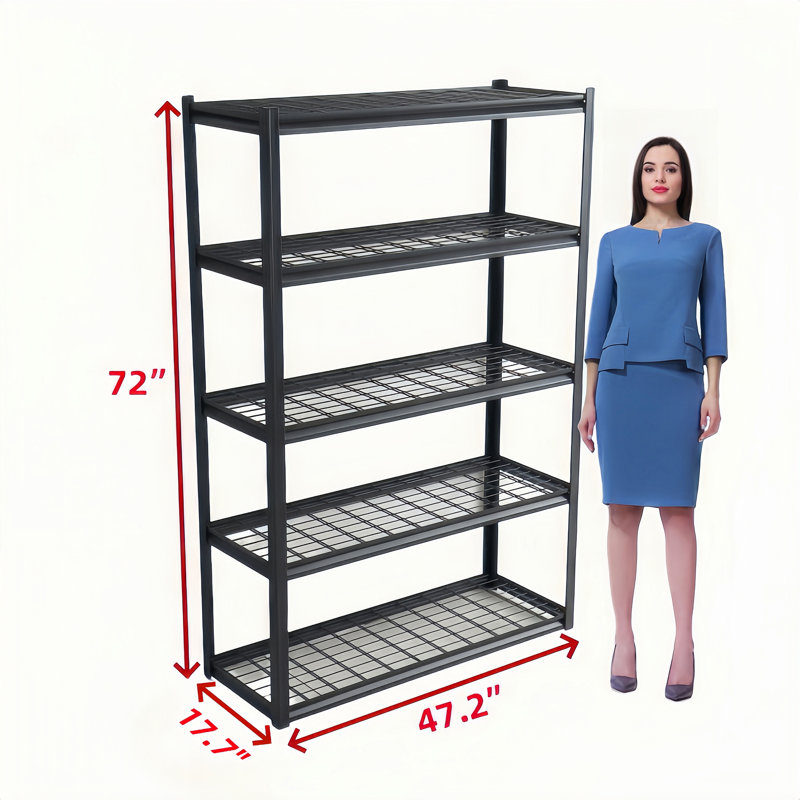 Étagères de rangement robustes en métal à 5 niveaux, faciles à assembler, réglables, tablettes de rangement pour les sous-sols, les garages et la cuisine
