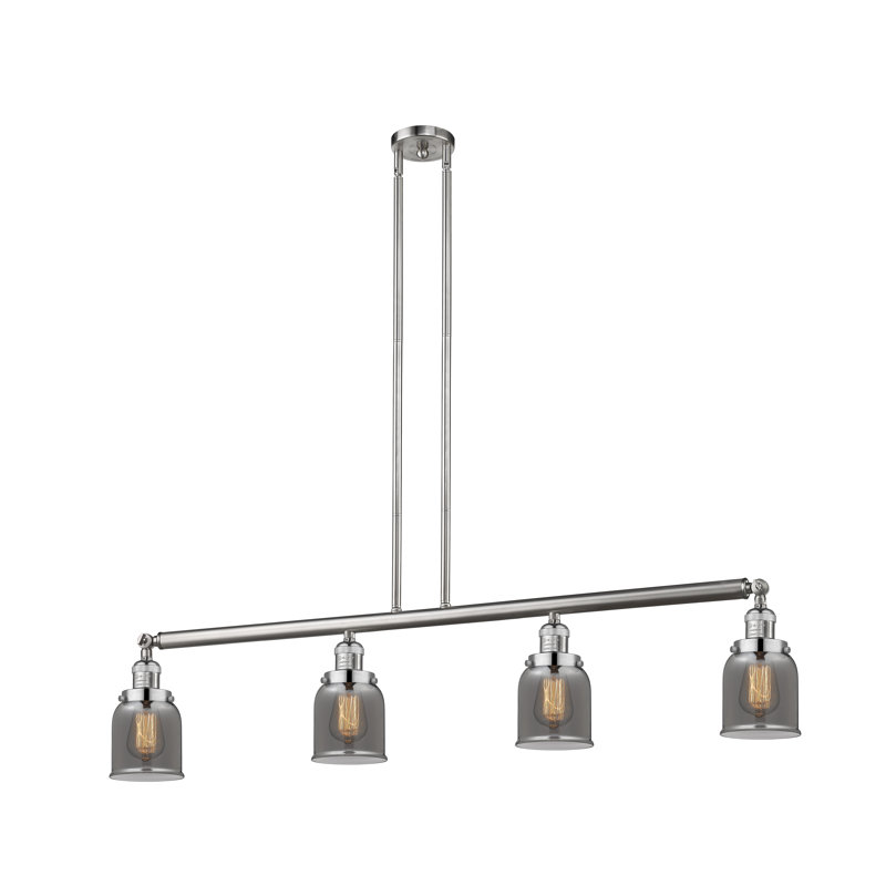 Lemaster 4 - Light Kitchen Island Pendant, Polished Nickel, Plated Smoke