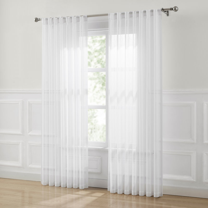 Paire de rideaux transparents Calia 52x84, Blanc